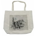 thumbnail image 1 of Sketchy Shopping Bag, Historical Ruins Colosseum Art Italy Rome Antique Cultural Inspiration, Eco-Friendly Reusable Bag for Groceries Beach and More, 15.5" X 14.5", Cream, by Ambesonne, 1 of 2