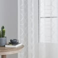 thumbnail image 5 of Embroidered Diamond Pattern Sheer Curtains 2 Panels Semi Voile Set with Rod Pocket for Living Room & Bedroom, 5 of 5