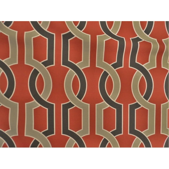 Belle Maison Harlow Cotton Upholstery Drapery Fabric Crimson Geometric MM48
