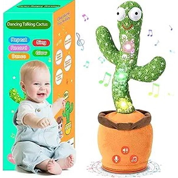 Talking Cactus Toy for Toddlers 1-3 - Plush Speech Therapy Toy that Repeats What You Say