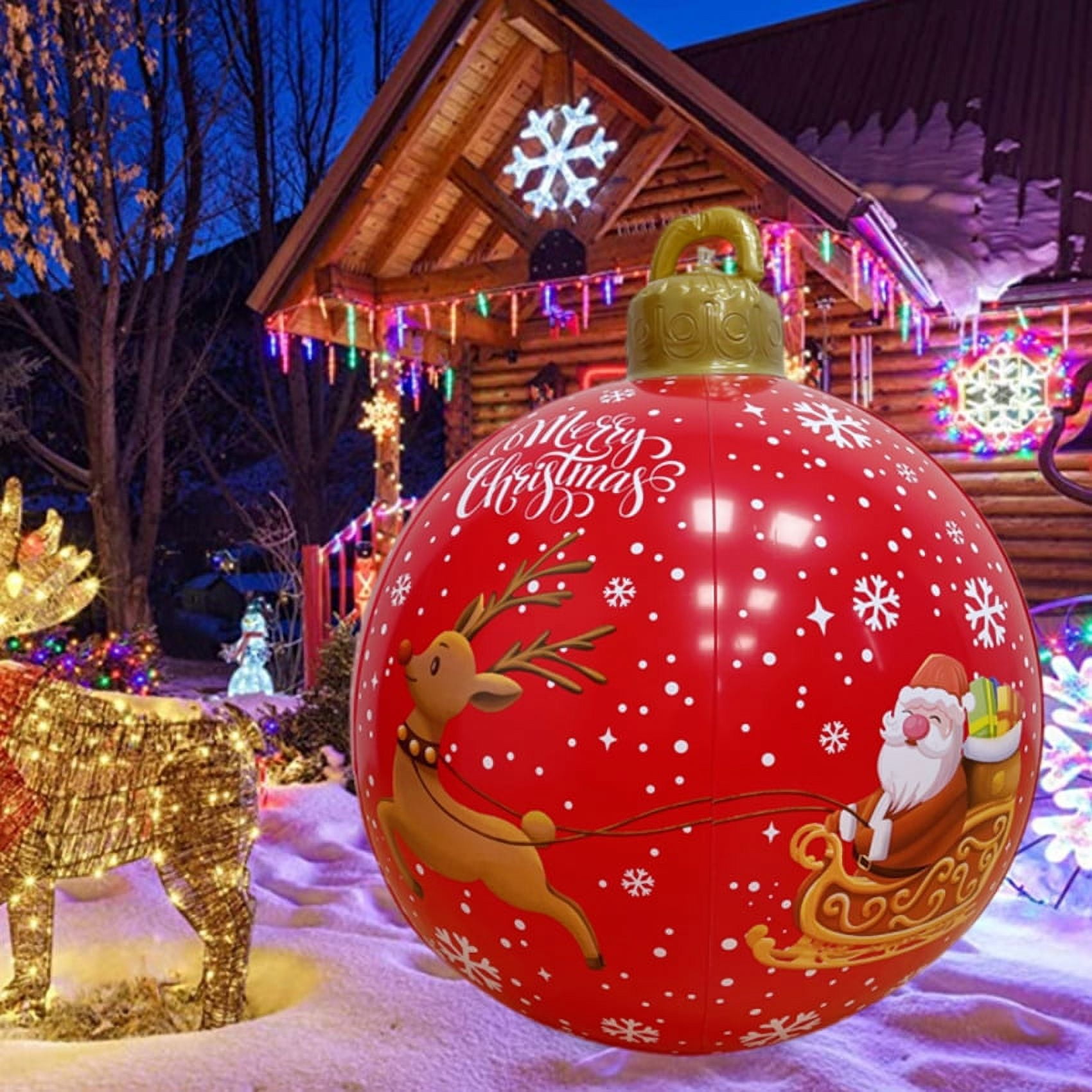 Ballons Joyeux Noël, Ballons de Noël, Grand Ensemble Gonflable Décoré pour Extérieur