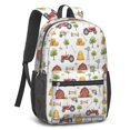 thumbnail image 2 of Tractor and Barns White Pattern 17" School Backpacks for Teens,Waterproof Oxford Fabric,S-Shape Padded Straps for School,Travel,Hiking,Camping, 2 of 6