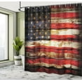 thumbnail image 5 of Ambesonne American Flag Shower Curtain, Vintage Wooden, 69"Wx75"L, Multicolor, 5 of 5