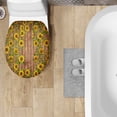 thumbnail image 4 of ZIATUBLE Sunflower Wood Stripe Toilet Lid Seat Cover Soft Toilet Lid Seat Protector Cover Fits Most Round Elongated and Oblong Toilet Cover Seat Lid Accessories Decor for Bathroom, 4 of 6