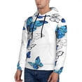 thumbnail image 2 of Bingfone Blue Flying Butterflies Men'S Drawstring Hoodie Long Sleeve Pocket Sweatshirts-3x-Large, 2 of 9