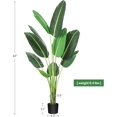 thumbnail image 5 of 60-pulgada artificial faux banana leaf plant con pot - 5 feet upright, 8 trunks, para home y oficina greenery decoration, 5 of 5