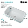 thumbnail image 6 of KRAUS Pintura 31 1/2-inch 16 Gauge Undermount Single Bowl Enameled Steel Kitchen Sink in White, 6 of 11