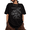 Black, variant on Women's Mountain Valley Line Floral Grow Bloom Quote Graphic Short Sleeve Crewneck Navy Blue Tops