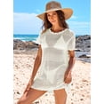 thumbnail image 4 of Vestido de playa calado ANRABESS para cubrir el traje de baño, blanco, talla L, 4 of 9
