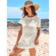 thumbnail image 4 of Vestido de playa calado ANRABESS para cubrir el traje de baño, blanco, talla L, 4 of 9