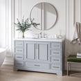 thumbnail image 2 of Ariel Stafford 54 Inch Single Oval Sink Bathroom Vanity With Carrara White Quartz Countertop 1.5 Edge In Grey, 2 of 9