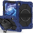 thumbnail image 2 of Funda Resistente a Golpes para Samsung Galaxy Tab S11, Funda Protectora de Silicona + Capa de PC Anti Caída con Asa Giratoria de 360°, Soporte, Correa para el Hombro, Azul Oscuro, para Galaxy Tab S11, 2 of 9