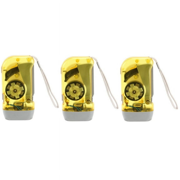3X 3 LED Dynamo Wind Up Flashlight Hand-Pressing Crank No Battery Torch