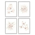 thumbnail image 4 of Stupell Industries Pastel Floral Blossoms Butterfly Insect Nature Painting Graphic Art Gray Framed Art Print Wall Art, Set of 4, Design by Studio Q, 4 of 5