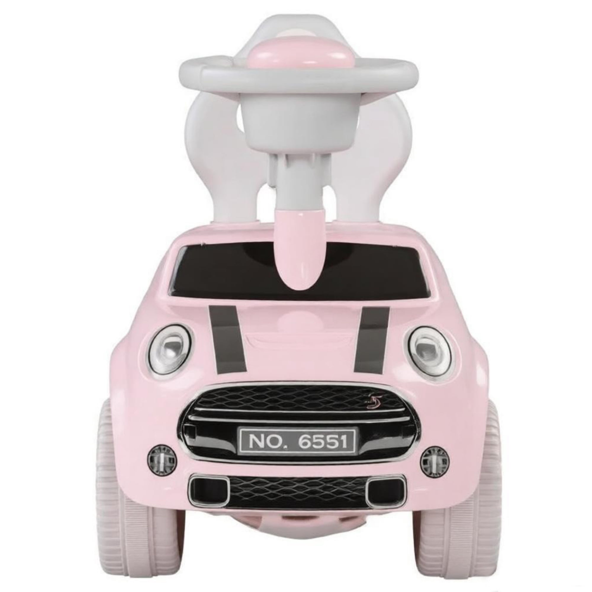 Foot-to-Floor Sliding Car for 18-36 Months, Pink Toddler Ride-On Toy with Horn & Anti-Over-Backwards Safety