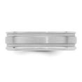 thumbnail image 4 of 14k White Gold 6mm Heavyweight Comfort Fit Brushed Satin/Polished Milgrain Grooved Edge Wedding Band Size 8, 4 of 5