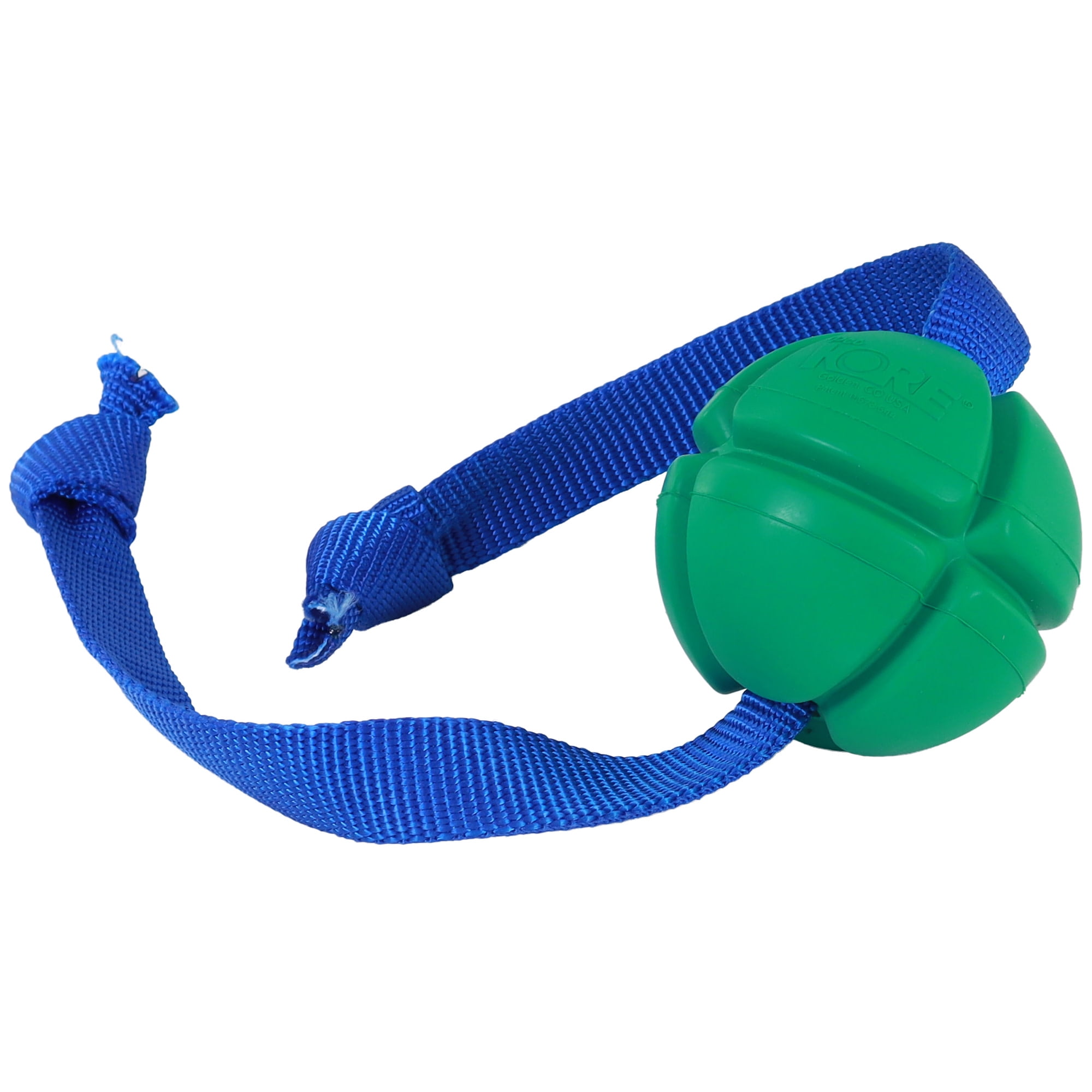 PetKORE: FloTex Tug - Large - 3.25" Green, Rubber Dog Toy, Removable Strap Tail, Patented Airflow Grooves, Bounce-Fetch-Chew, Pet Indoor-Outdoor Play