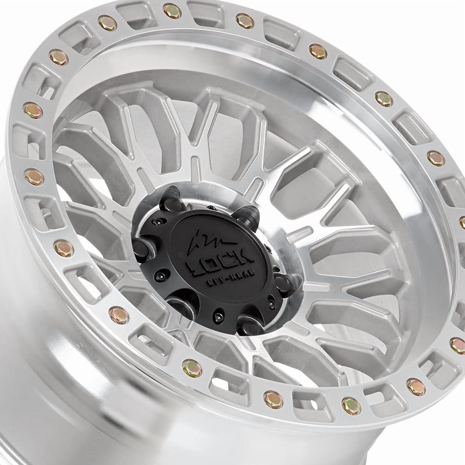 Lock Offroad Combat 17x9 5x127 +1et 71.5 Machined w/ Clear Coat