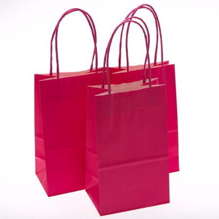 Small Hot Pink Kraft Gift Bags - 0