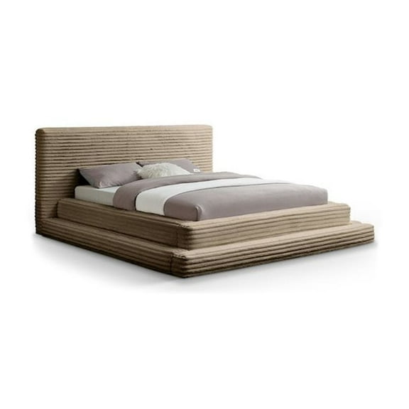 Meridian Furniture Drew Taupe Corduroy Full Bed