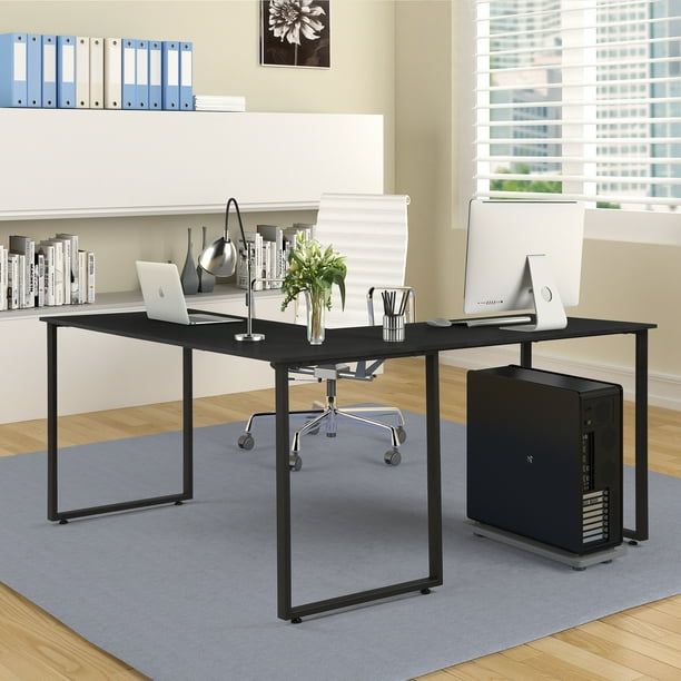 Merax 59" LShaped Desk with Metal Legs Office Desk Corner Computer