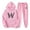 Pink, variant on Ediodpoh Men's Suits Men's W Print Track and Field Suit 2 Piece Hooded Sports Casual Running Jogging Set Sweat Suits Men Red XXXL