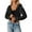 #01 Black, variant on Gyexs Crop Hoodies for Women Zip Up Ribber Knit Y2k Jackets Aesthetic Slim Fit Crop Top Hooded Sweatshirt with Pockets, GY1, Size S