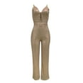 thumbnail image 5 of Sevevn Women Suspender V Backless Sleeveless Temperament Spicy Girl Sequin Jumpsuit Gold M Gift for Girls, 5 of 6