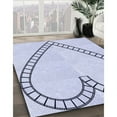 thumbnail image 2 of Ahgly Company Indoor Round Patterned Lavender Blue Area Rugs, 6' Round, 2 of 6
