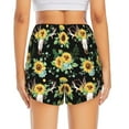 thumbnail image 4 of Uemuo Sunflower Skull Boho Pattern Women's Athletic Shorts High Waisted Running Shorts with Liner Pockets Gym Elastic Workout Shorts-Small, 4 of 9