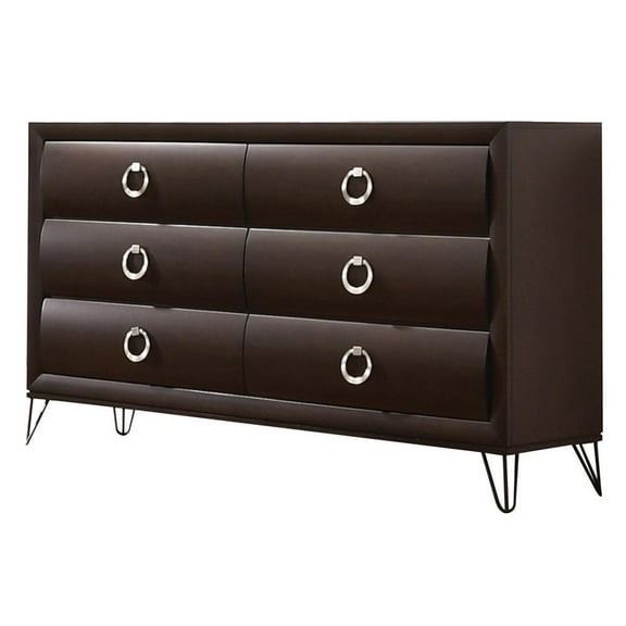 ACME Tablita 6-Drawer Wooden Dresser in Dark Merlot