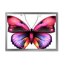 Designart 'Portrait Of Bright Pink Butterfly' Modern Framed Art Print