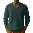 thumbnail image 2 of Men's V Neck Knit Sweater Long Sleeve Pullover Casual Lightweight Sweater, 2 of 8