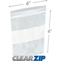 International Plastics CZW40406 4 x 6 in. 4 Mil ClearZip Whiteblock Lock Top Bags - Case of 1000