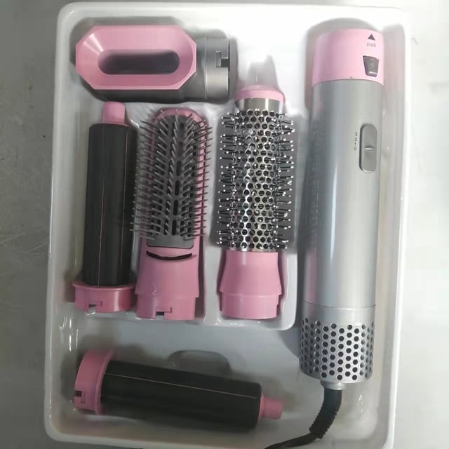 Peine de aire caliente 5 en 1, rizador automático, peine para peinar, secador de cabello liso, húmedo y seco