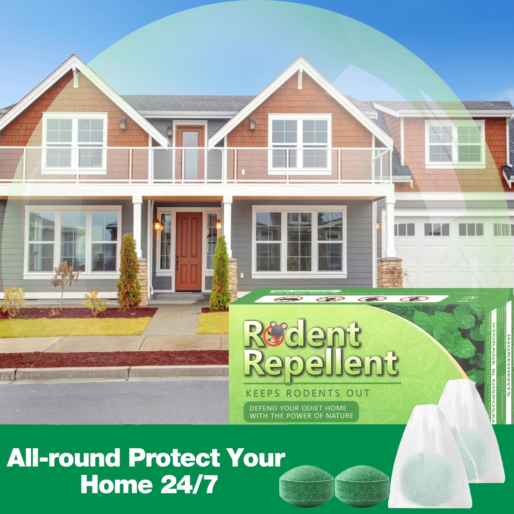 Vamoo 30 Pouches Rodent Repellent Bags, Peppermint Scented Sachets to Keep Mice & Rats Away