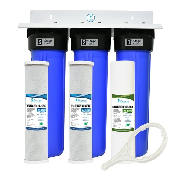 AF-6003 - 3-Stage Sediment and Dual Carbon Block Whole House Water Filtration System