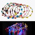 thumbnail image 1 of Guirnalda de flores LED 10 Uds oso de fresa diadema decorativa iluminada 10 diademas de flores bohemias, 1 of 1