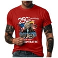 thumbnail image 4 of Leey-World 250th Anniversary Usa Shirt American Flag Shirts for Men: 4th of July T Shirt 1776-2026 USA Patriotic Tee Tops(Red,2XL), 4 of 8