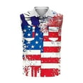 thumbnail image 3 of Men's 4th of July Sleeveless Shirt - Vintage Independence Day USA Flag Button-Down Tank Tops for Summer Casual, 3 of 5
