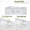 thumbnail image 4 of 30-inch Modern Bathroom Vanity with Sink, Soft Closing Door and 3 Drawers Storage Cabinet, Solid Wood Frame for Small Space Bathroom Remodel, White, 4 of 16