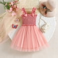 thumbnail image 3 of Tqyyweavej Girl Summer Dresses Ruffle Sleeveless Flower Strap Princess Sundress Cute Pleated Toddler Girl Tutu Dress 3-10T, Pink, 3 of 10