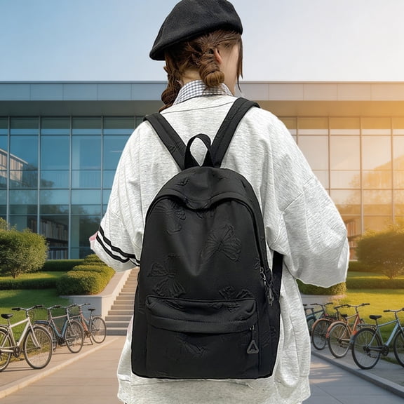 Backpacks for Girls Minimalist Student Backpack Casual Daypack for School Commute Travel Ergonomic Design Black One Size