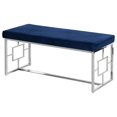 thumbnail image 1 of Best Master Banc Rembourré en Velours avec Cadre en Acier Inoxydable Bleu/argent, 1 of 2