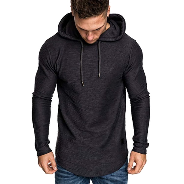 Qarigey Hombres Sudadera con Capucha Algodón Sudor Absorbente Sudadera con Capucha Suéter de Manga Larga Sudadera con Capucha Sudaderas y sudaderas con capucha XXL, Negro
