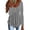 Gray, variant on Women's Everyday Wear Tops 2026 Trendy Short Sleeve Tiered Ruffle Hem Button Scoop Neck Casual Tunic Blouses for Women Yellow L