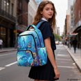 thumbnail image 6 of FUIALDOLG Dolphin Ocean Scene Print Multi Pocket School Bookbag with Multi-Pocket Lightweight Book Bag, Portable 17 Inch School Bag for Daily Use Primary School, 6 of 7