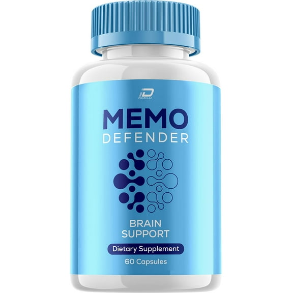 Memo Defender Brain Supplement Capsules – MemoDefender All Natural Memory Focus Pills, 1 Pack, 60 Capsules