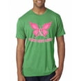 thumbnail image 1 of Wild Bobby, Butterfly Pink Ribbon Faith Hope Love, Breast Cancer Awareness, Men Premium Tri Blend Tee, Envy, Medium, 1 of 5