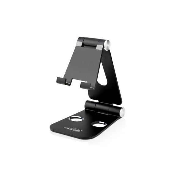 Portable Foldable Aluminum Desk Stand Adjustable Holder for Alcatel A7 XL, 5, Idol 4S with Windows, PLUS 12, BLU Vivo XL, Vivo 5, Vivo 6, Pure XR (Black)